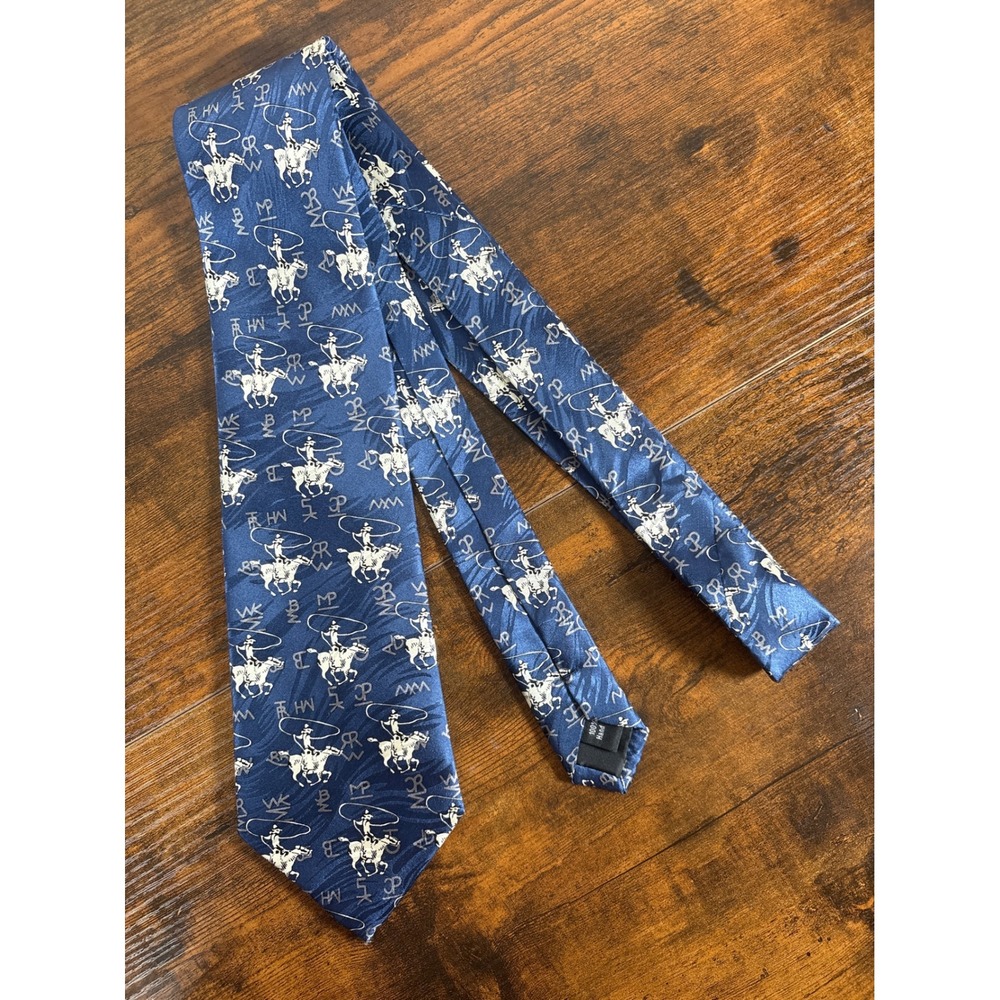 Rockmount Ranch Wear Mens Blue Silk Western Rodeo Brands Limited Edition Tie